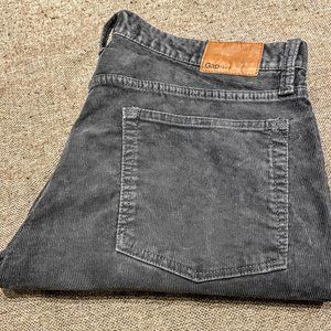 GAP Grey Slim Fit Corduroy Jean Pants 33 waist 30 length